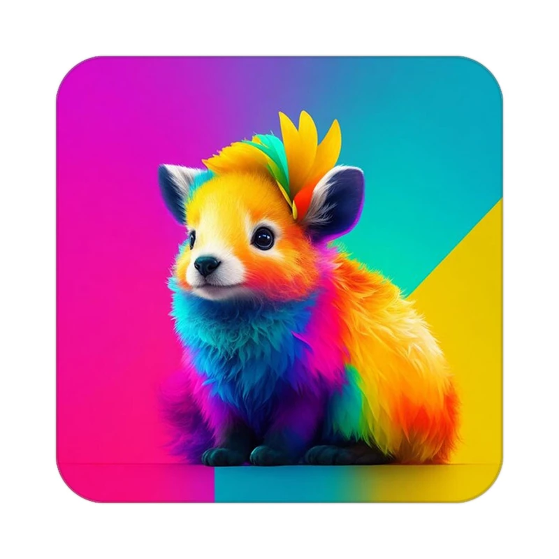 زیر لیوانی کاکتی طرح حیوانات رنگی مدل mp26687