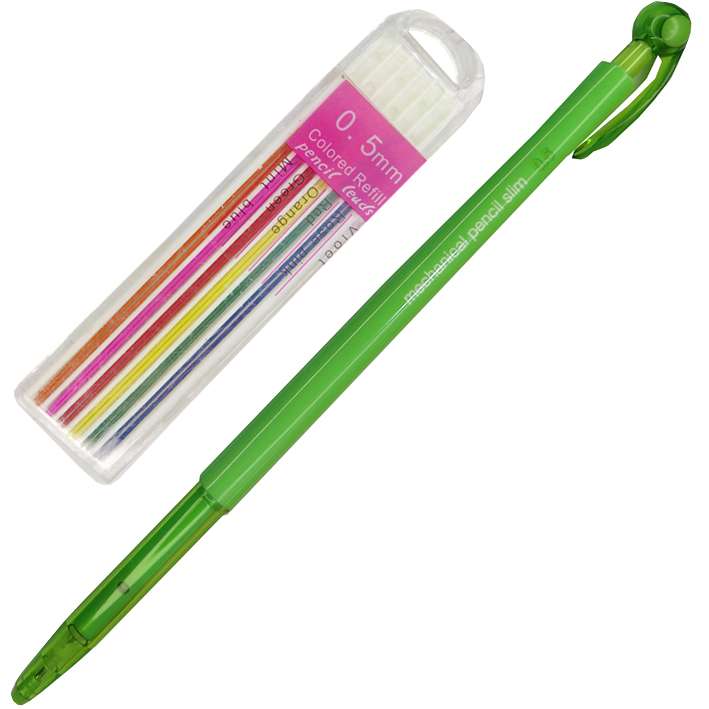 نوک مداد نوکی 0.5 میلی متری مدل رنگی کد 9740gr به همراه مداد نوکی