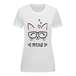 تی شرت آستین کوتاه زنانه مدل MEOW کد 1139