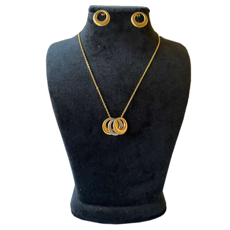 نیم ست زنانه استینلس استیل مدل دایره