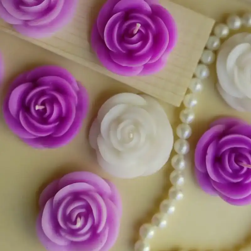 قالب شمع مدل گل رو آبی