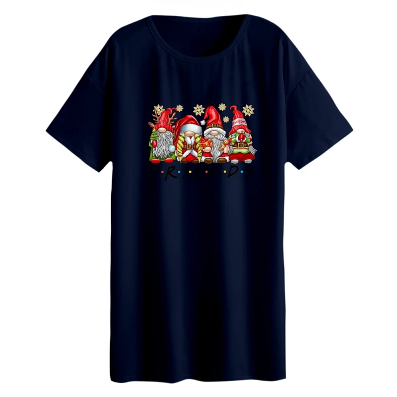 تی شرت لانگ آستین کوتاه زنانه مدل فرندز کریسمس