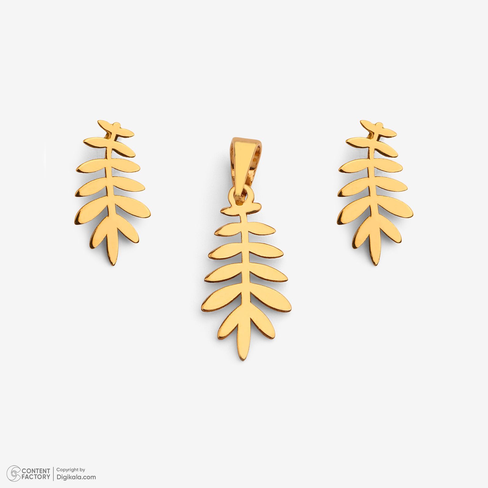 نیم ست طلا 18 عیار زنانه سایا گلد مدل شاخه برگ ns10 -  - 8