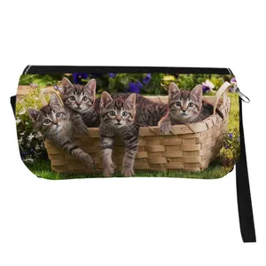 جامدادی مدل دوزیپ طرح بچه گربه کد NI46