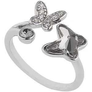 انگشتر زنانه سواروسکی مدل پروانه و نگین کد 19005