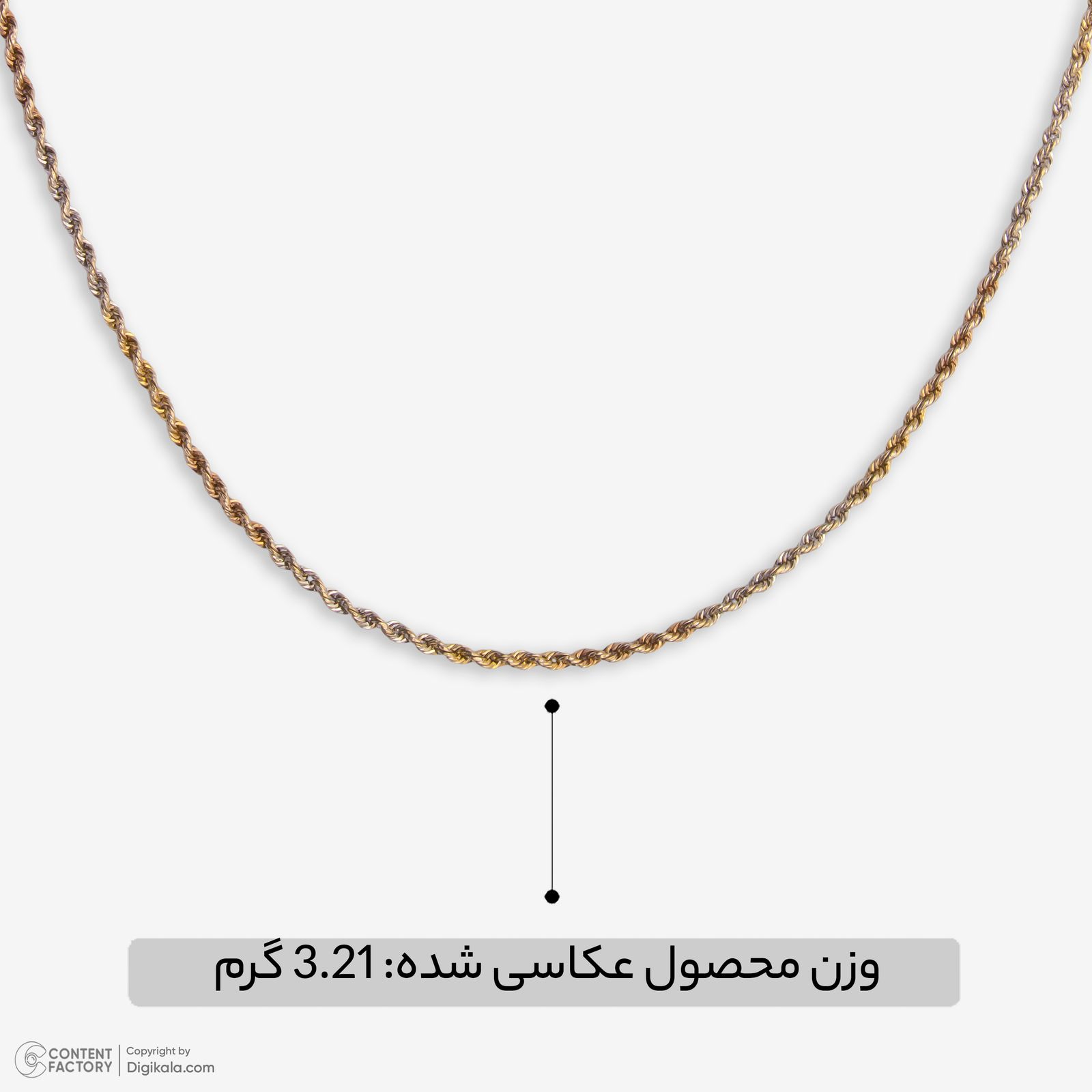 زنجیر طنابی (توئیست) طلا 24 عیار زنانه وی گالری مدل NC3590 -  - 7