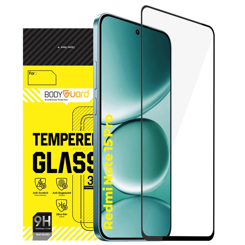 محافظ صفحه نمایش شیشه ای بادیگارد مدل FX مناسب برای گوشی موبایل شیائومی Redmi Note 15 Pro