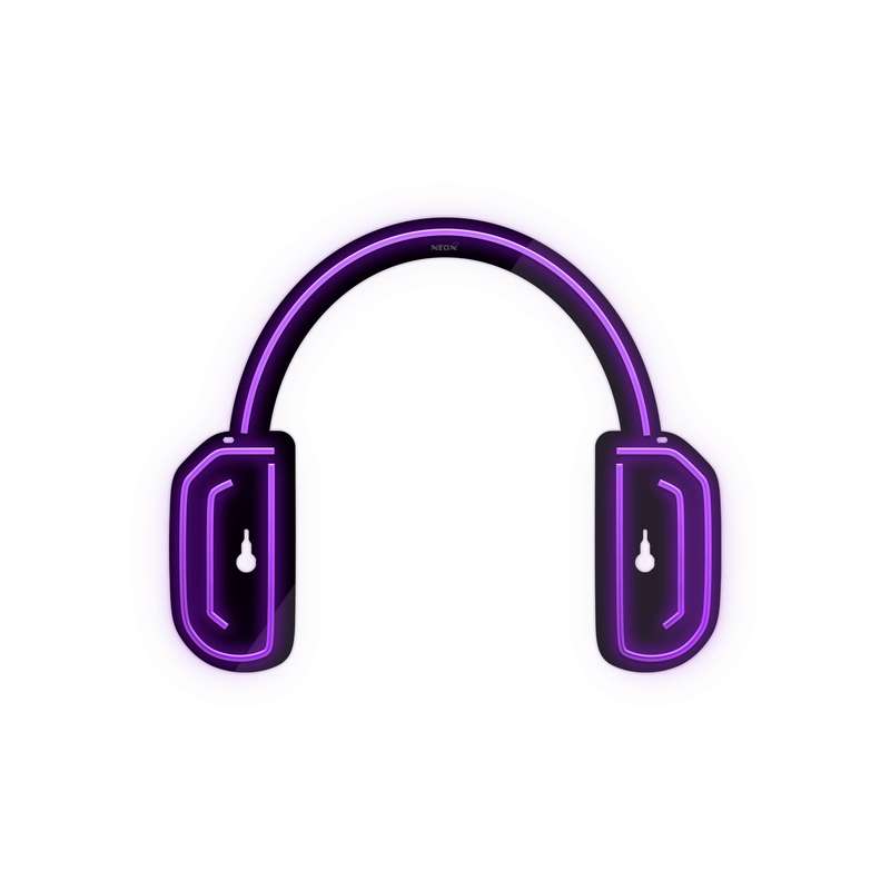 چراغ دیواری نئون دیزاین طرح Headphone-BL_PR