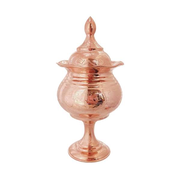 قندان مسی مدل لب چین لیزری پایه دار کد ZH332.1