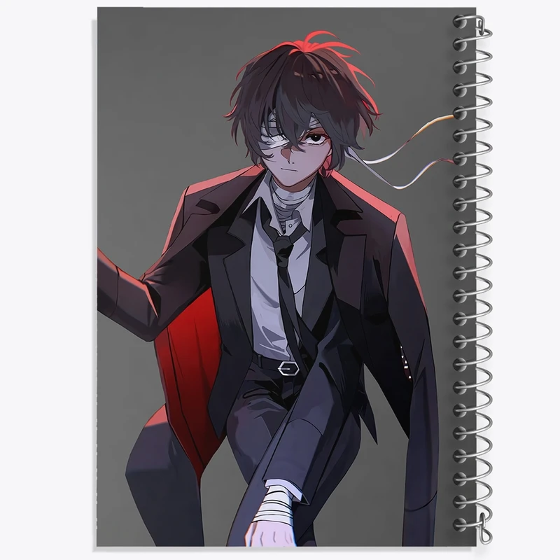 دفتر شطرنجی 50 برگ خندالو مدل دازای انیمه سگ های ولگرد بانگو کد F2473