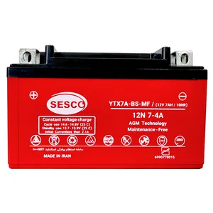 باتری موتورسیکلت سسکو مدل YTX7A-BS-MF/ (12V 7AH / 10HR)