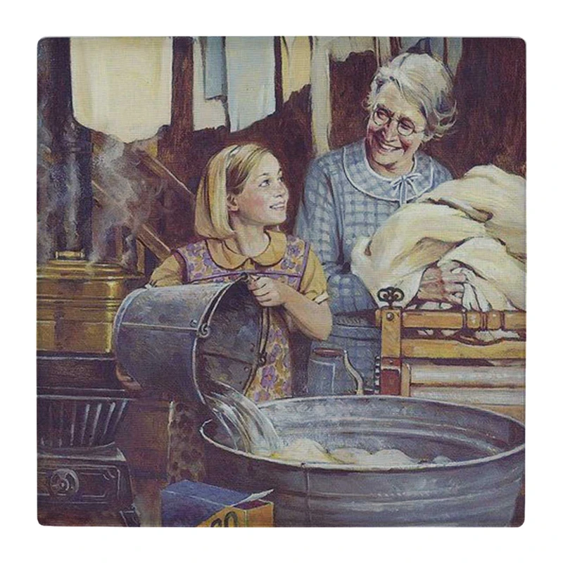  زیر لیوانی  طرح نقاشی مادر بزرگ و دختر بچه کد    4861179_3776