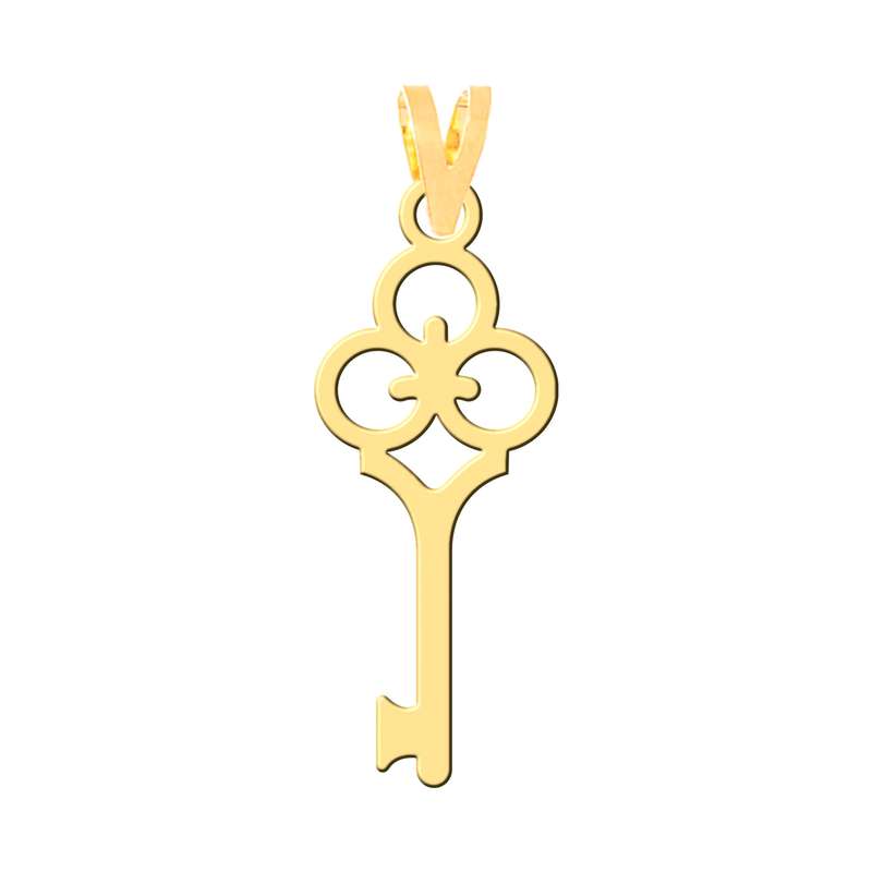 آویز گردنبند طلا 18 عیار زنانه کرابو طرح کلید مدل Kr3234