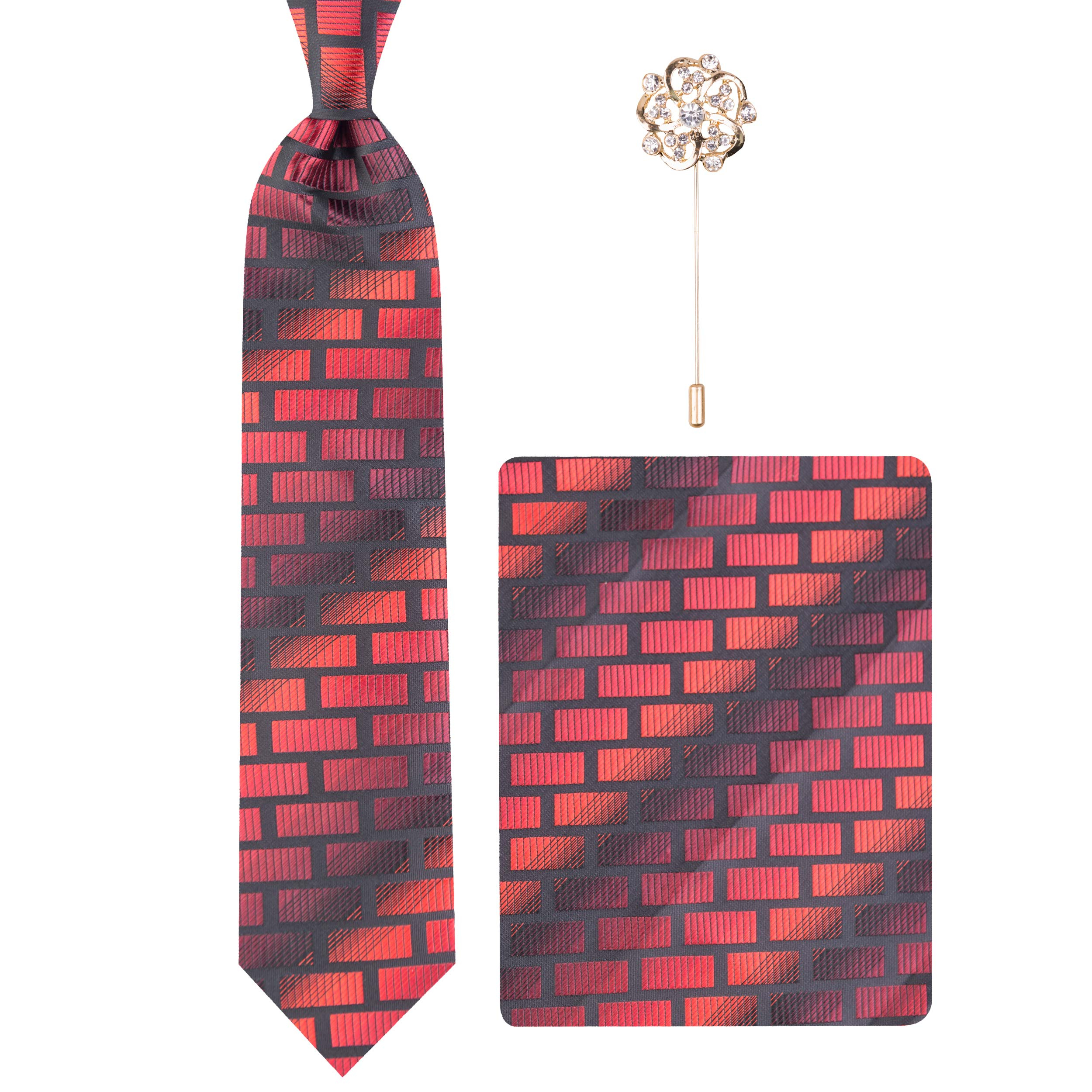 ست کراوات و دستمال جیب و گل کت مردانه مدل GF-PO1106-BE