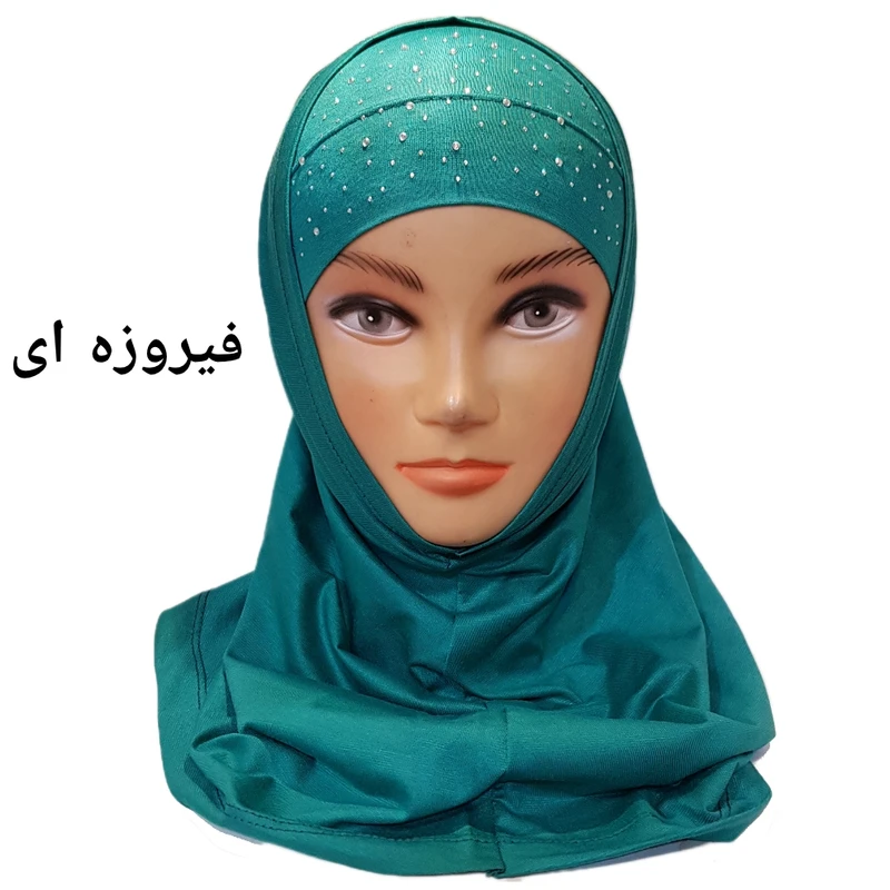 عکس شماره 11 : مقنعه دخترانه مدل هد نگین دار