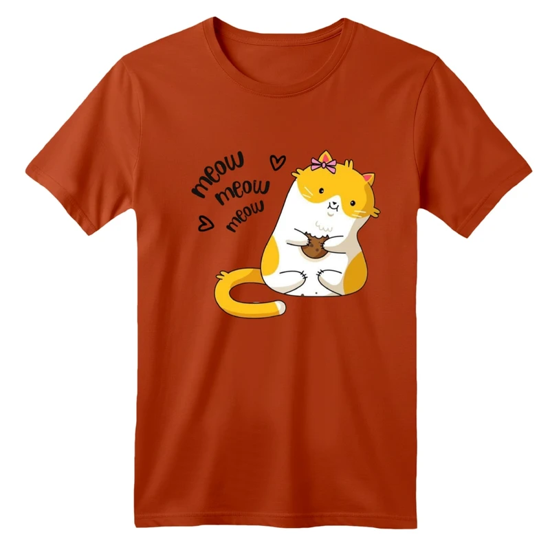 تی شرت آستین کوتاه بچگانه مدل گربه کد 2