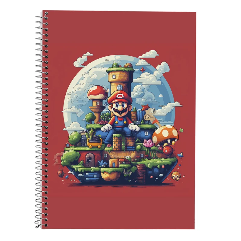 دفتر زبان 50 برگ مدوپد مدل سه خط طرح سوپرماریو super mario کد DF2911