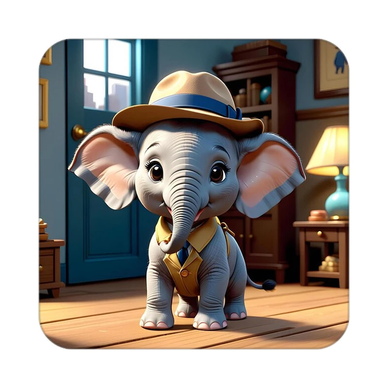 زیر لیوانی کاکتی طرح حیوانات کارتونی مدل mp28372