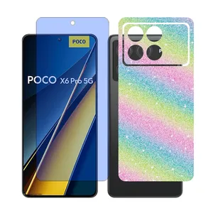 Glass Together model anti blue Screen Protector Suitable for Xiaomi Poco X6 Pro Mobile Phone with Back cover sticker