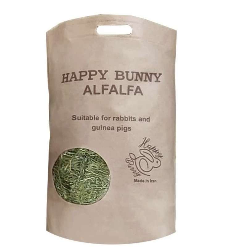 یونجه خشک خرگوش و خوکچه هپی بانی مدل طعم گوجه وزن 1000 گرم