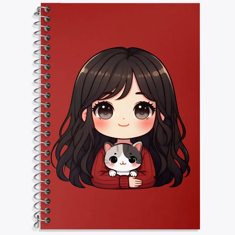 دفتر زبان 50 برگ خندالو مدل دو خط طرح دخترانه بامزه کد N5783