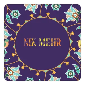 مگنت کاکتی طرح اسم نیکمهر nik mehr مدل گل و بلبل کد mg16374