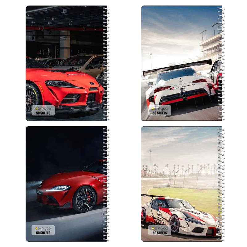 دفتر نقاشي 50 برگ کارنيکا طرح تویوتا سوپرا Toyota Supra کد 97431 مجموعه 4 عددی