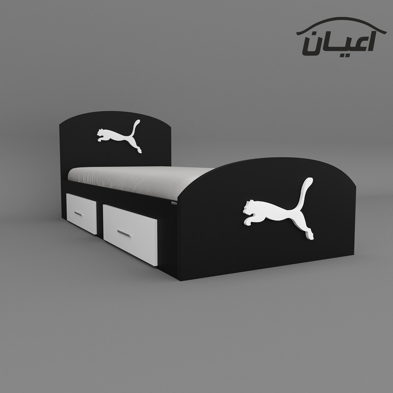 تخت خواب یک نفره اعیان مدل FH460 طرح اسپرت سایز 90x200 سانتی متر