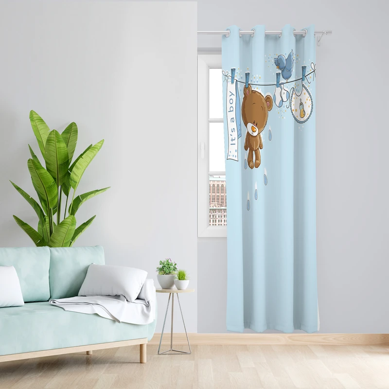 پرده طرح کودک مدل مخمل پانچی کد L 998 L Z سایز 140x200 سانتی متر