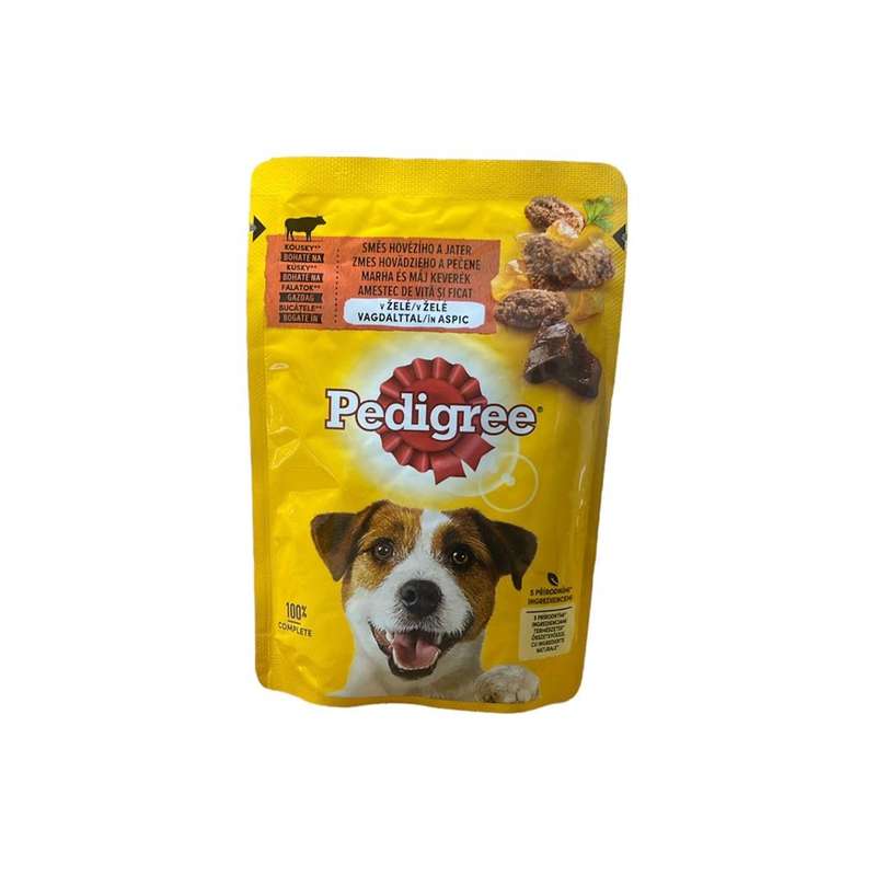 غذای پوچ سگ پدیگری مدل beef وزن 100 گرم