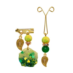 ست گل سینه و گیره روسری کد PM 403