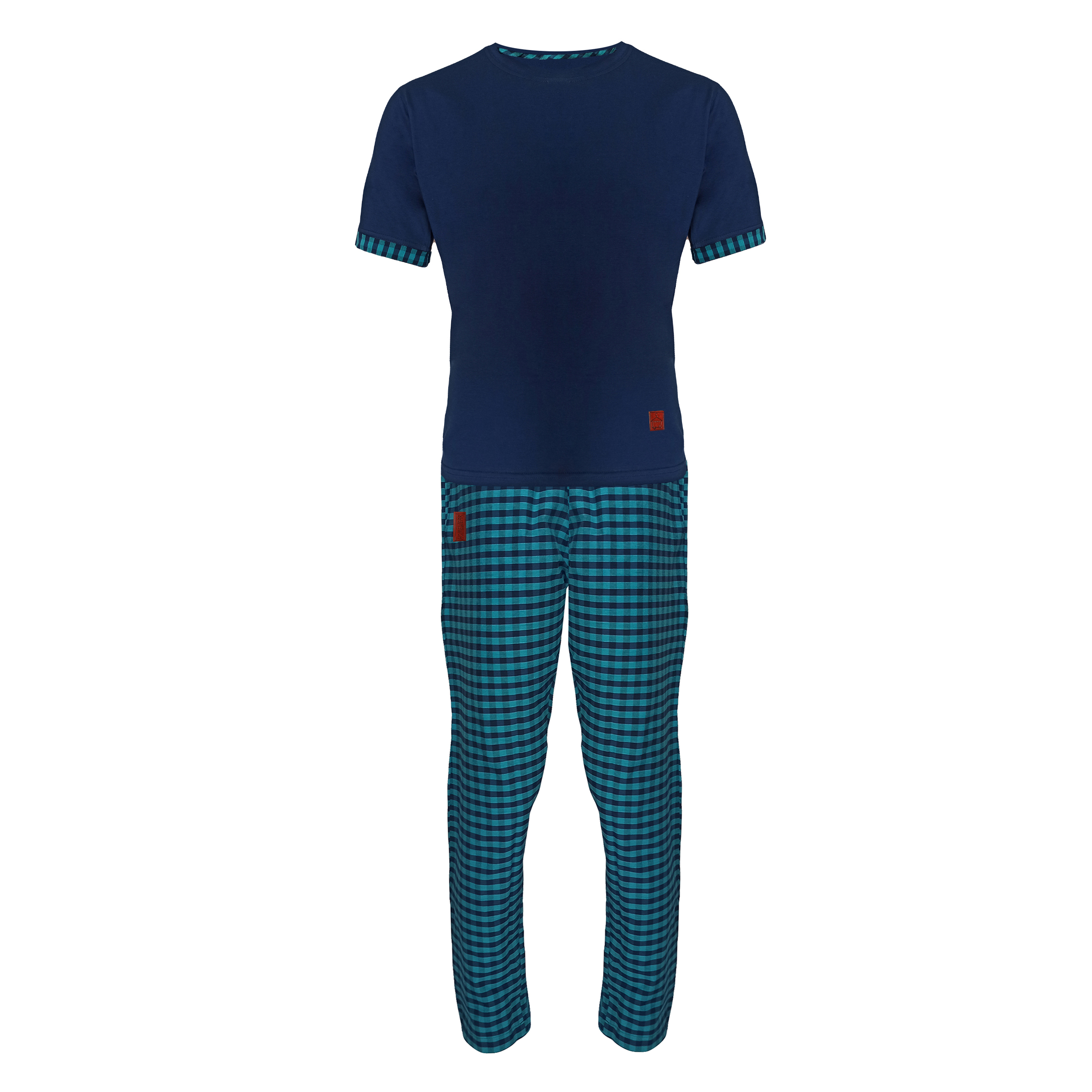 ست تی شرت و شلوار مردانه لباس خونه مدل طه 000124 کد 4899588 رنگ آبی کاربنی