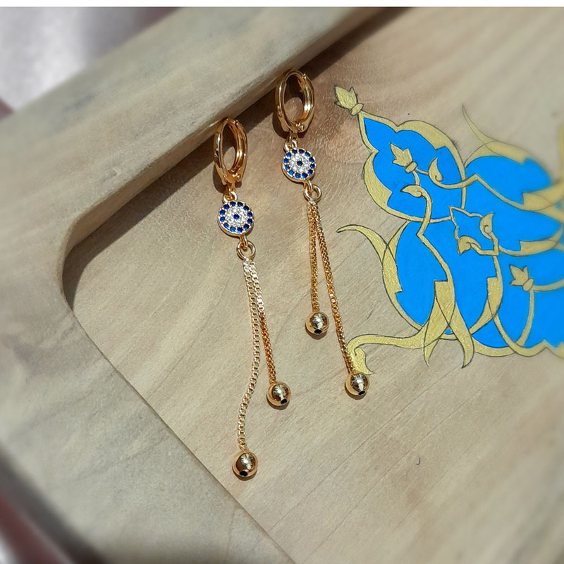 گوشواره زنانه وای اس ایکس مدل دایره آویز دار  کد  t.s.20770