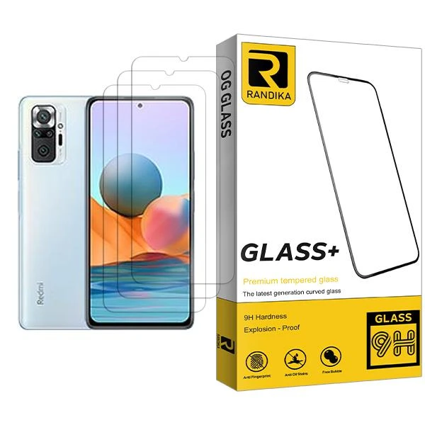 محافظ صفحه نمایش راندیکا مدل Glass MIX003 مناسب برای گوشی موبایل شیائومی Redmi Note 10 Pro بسته سه عددی