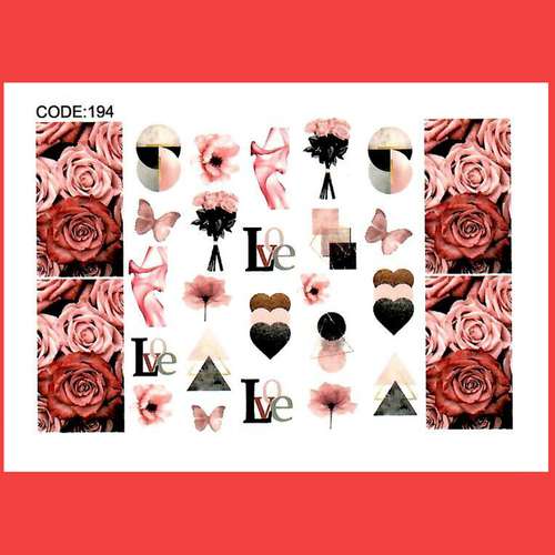 استیکر طراحی ناخن طرح رز مدل C194