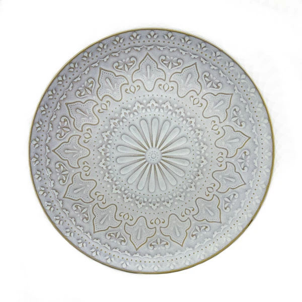 بشقاب مدل embossed flower plate کد 04 بسته 4 عددی