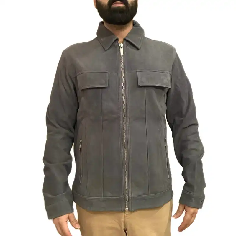 کت چرم مردانه جک اند جونز مدل MELFI