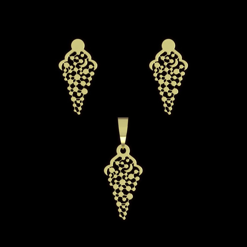 نیم ست طلا 18 عیار زنانه مدوپد مدل هندسی کد NA10062