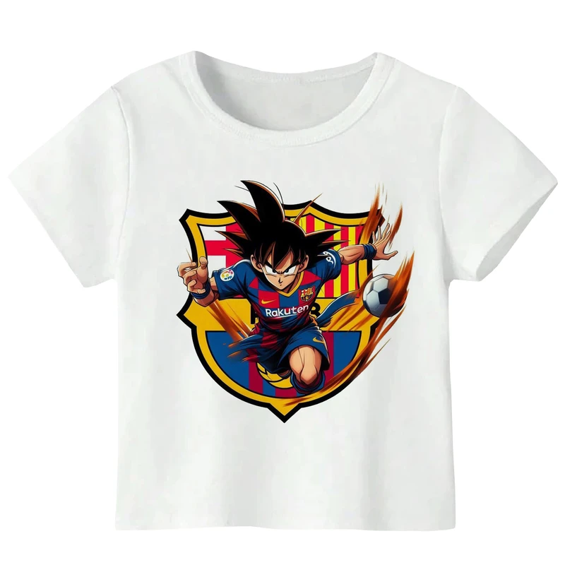 تی‌شرت آستین کوتاه پسرانه مدل W270 طرح بارسلونا رنگ سفید