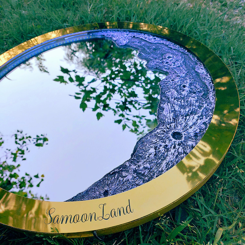 تابلو آینه ماه نوری سامون لند مدل دیواری کد 01