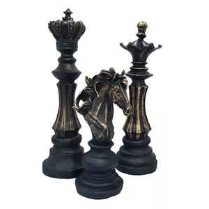 مجسمه مدل شطرنج پتینه مجموعه 3 عددی