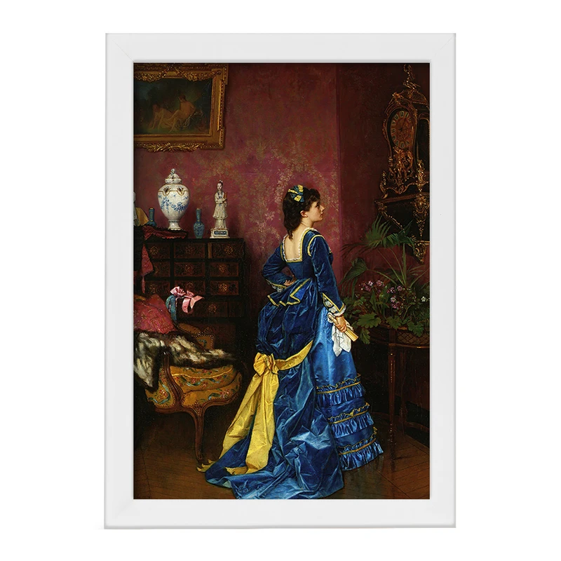 تابلو خندالو مدل نقاشی لباس آبی اثر آگوست تولموش کد F12290