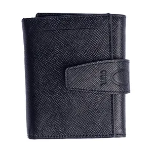 کیف پول اوال مدل چرم طبیعی طرح سافیانو کد W1  رنگ مشکی