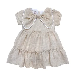 پیراهن آستین کوتاه یقه گرد دخترانه لیلیزی مدل غنچه