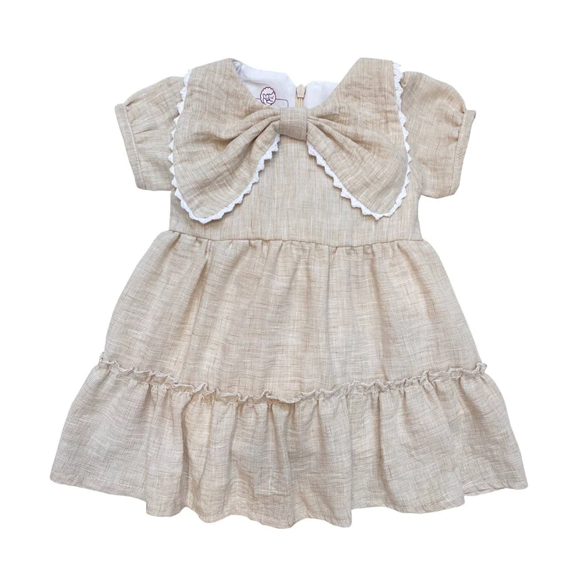 پیراهن آستین کوتاه یقه گرد دخترانه لیلیزی مدل غنچه