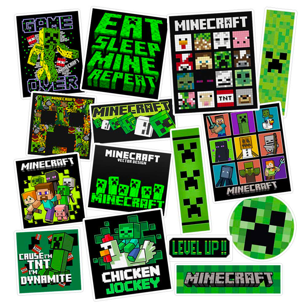 استیکر لپ تاپ ماسا دیزاین طرح گیمینگ کد minecraft 02 مجموعه 15 عددی
