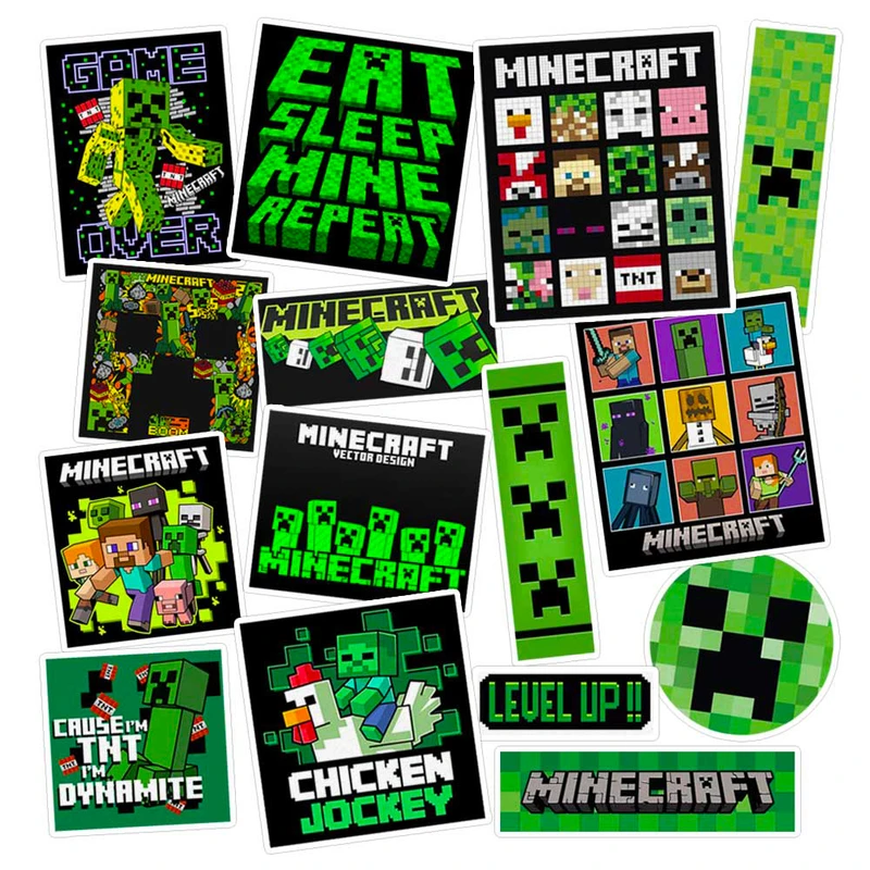 استیکر لپ تاپ ماسا دیزاین طرح گیمینگ کد minecraft 02 مجموعه 15 عددی