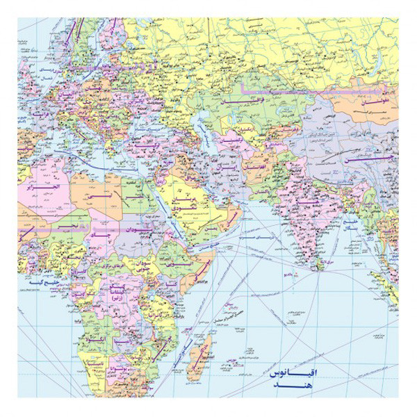 نقشه انتشارات گیتاشناسی نوین مدل جهان فارسی بزرگ کد L520