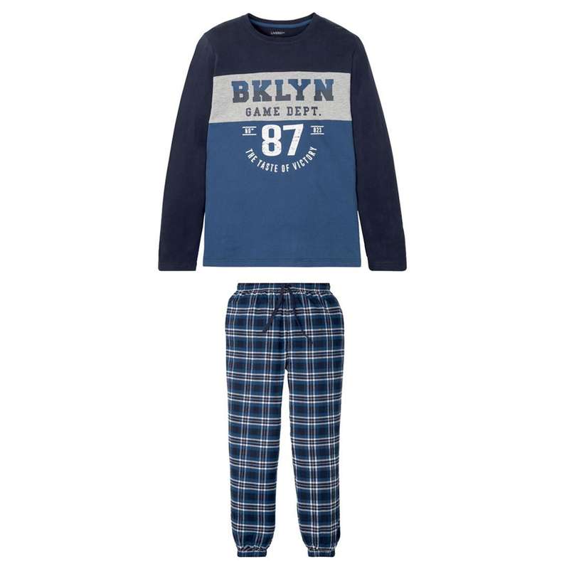 ست تی شرت و شلوار مردانه لیورجی مدل BROKLYN87 رنگ سرمه ای