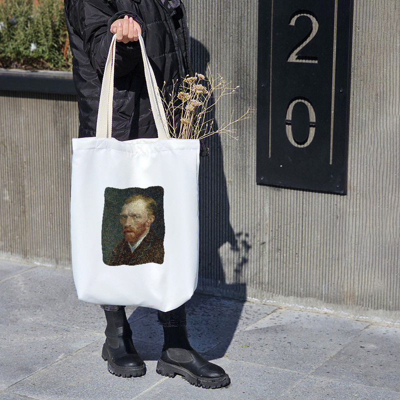 ساک خرید خندالو طرح سلف پرتره ونگوگ کد 715